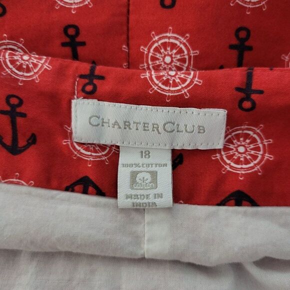 Charter Club Nautical Print Skirt (Size 18) - Picture 3 of 4